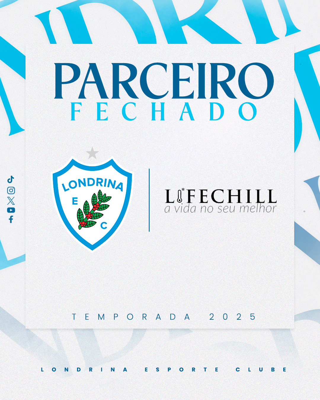 Lifechill, marca do Grupo Alcamar, é a mais nova parceira do Londrina Esporte Clube